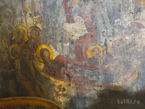 Успение Богородицы. Фреска церкви Христа Спасителя в деревне Акумиа