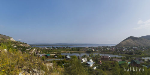 Село Ширяево. Справа Монастырская гора, слева Попова гора.